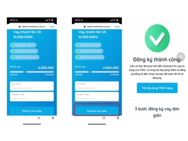 Hoàn tất hồ sơ vay tiền online trên ứng dụng TNEX và chờ giải ngân