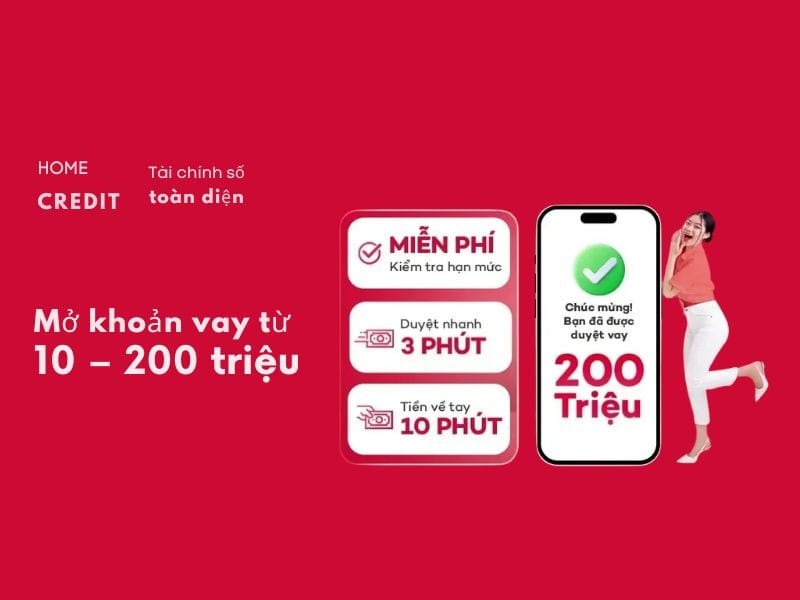 Ưu điểm của gói vay tiền online tại HomeCredit – không cần thế chấp, duyệt nhanh, giải ngân sau 2 giờ