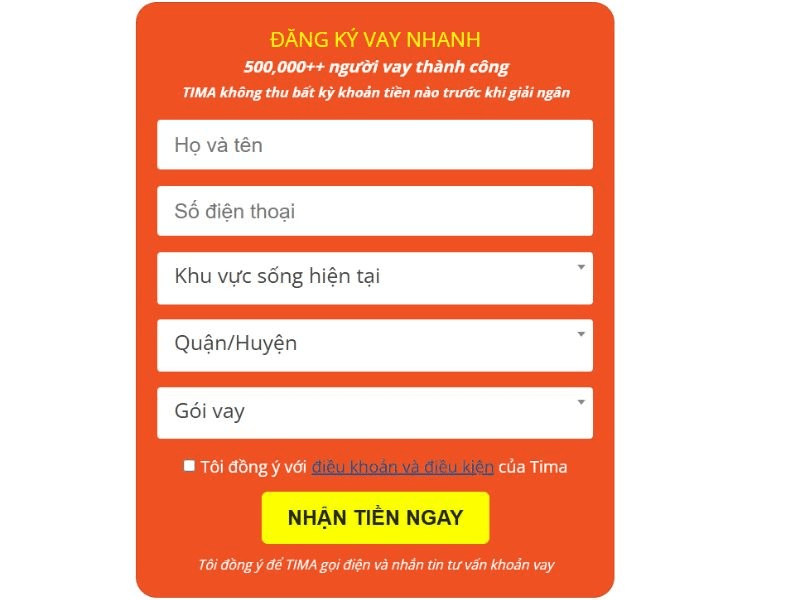 Quy trình đăng ký vay tiền bằng cavet xe tại Tima