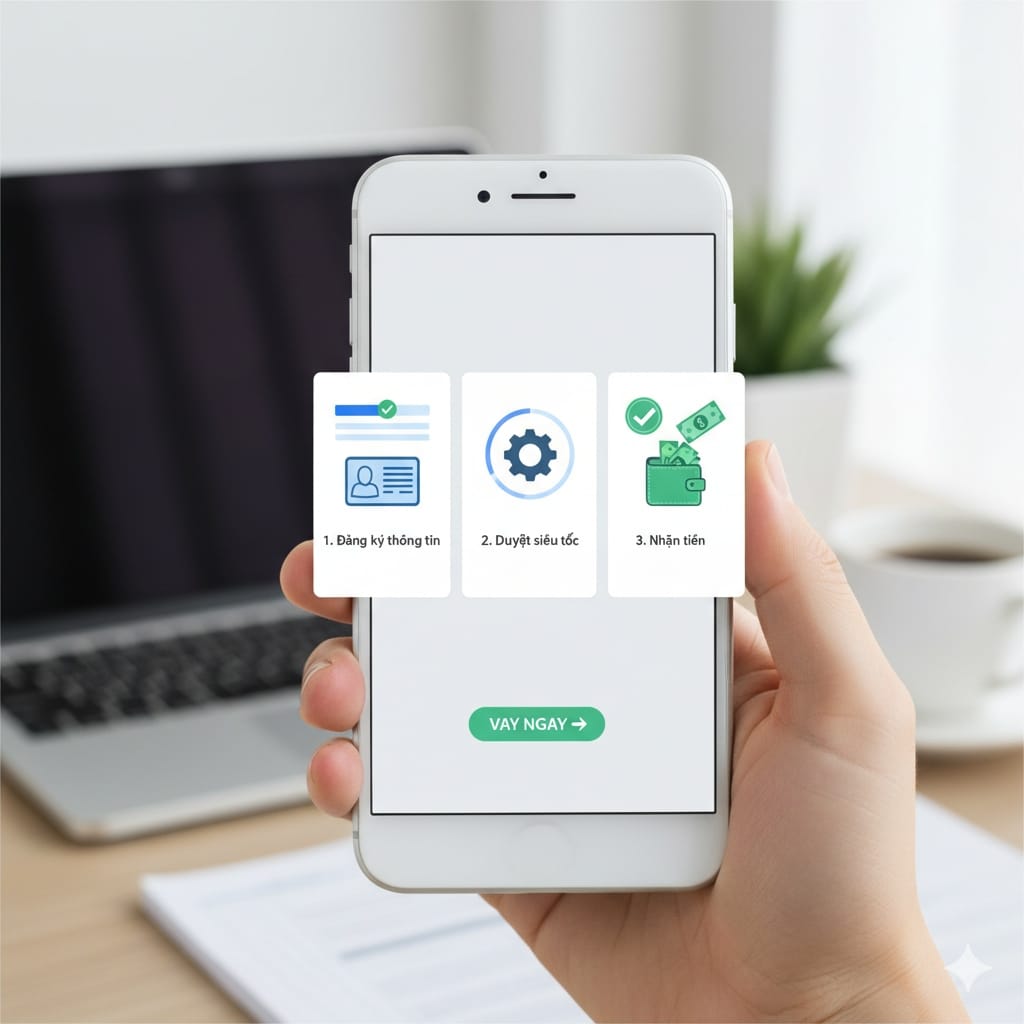 Quy trình vay online nhanh trên điện thoại – đăng ký, duyệt siêu tốc, nhận tiền