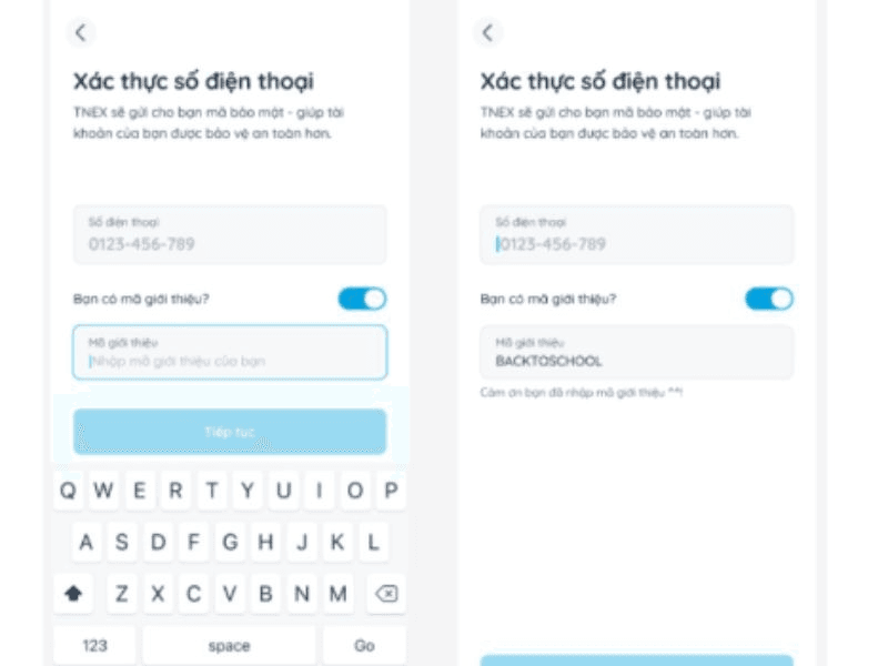 Xác thực số điện thoại chính chủ để hoàn tất hồ sơ vay trên TNEX