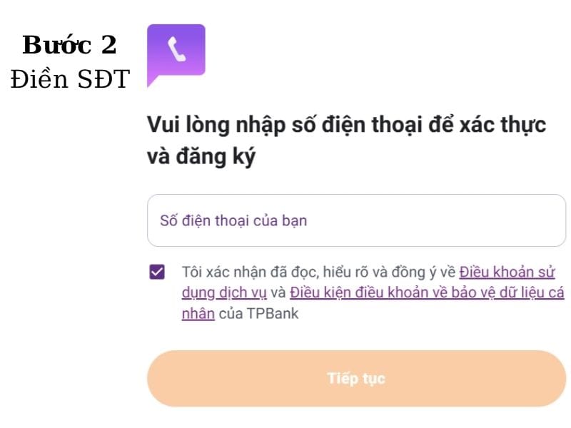 Nhập số điện thoại để nhận mã OTP