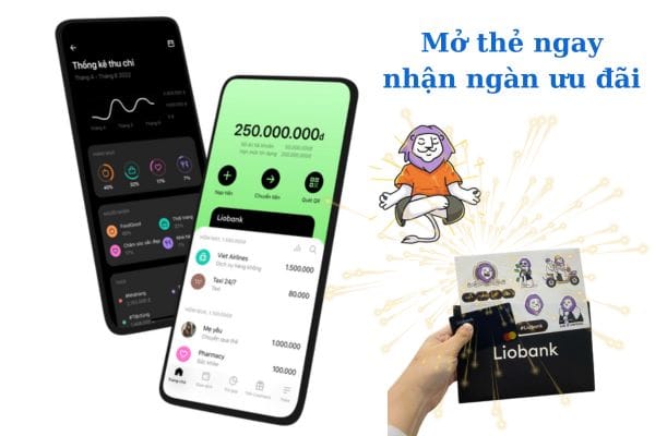 Thẻ tín dụng Liobank - Thẻ 2 trong 1 tích hợp cả ghi nợ và tín dụng, quy trình mở thẻ đơn giản, miễn phí dịch vụ.