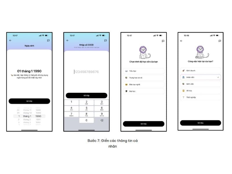 Bước 3: Điền các thông tin cá nhân của khách hàng