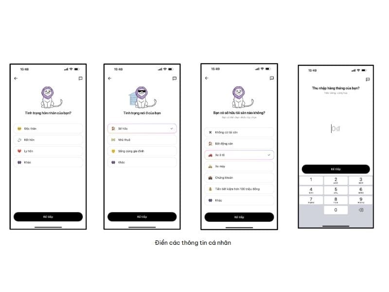 Điền đầy đủ thông tin cá nhân