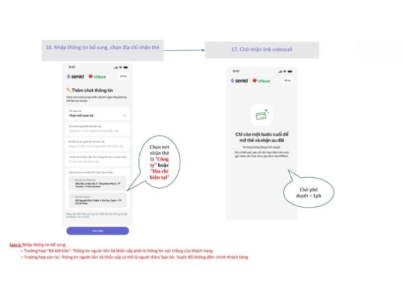 Nhập thông tin mà hệ thống yêu cầu