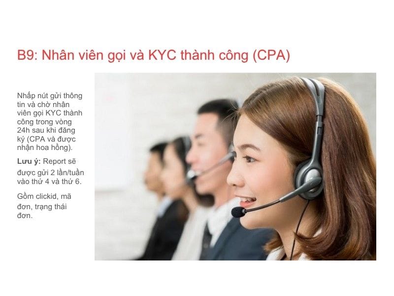 Nhân viên sẽ gọi và KYC
